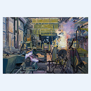 Gießen und Vorheizen | MetalTek, Waukesha, WI USA | 24.04.2015 | 40 x 60 cm | Öl/Malkarton
