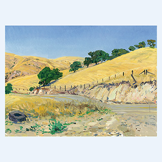 Abgeerntete Weizenfelder | Kalifornien, USA | 04.08.1996 | 30cm x 40cm | Öl/Malkarton