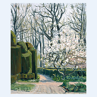 Im Klostergarten | Schloß Clemenswerth | 02.05.1997 | 30 x 25 cm | Öl/Malkarton