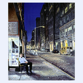 Parkplatzwächter in der Crosby Str | New York | 1998 | 115 x 100 cm | Öl/Leinwand