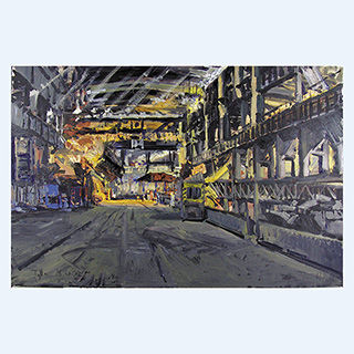 Stahlwerk | Peine Salzgitter | 28.01.2002 | 40 x 60 cm | Öl/Malkarton