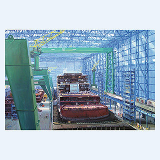 Norwegian Dawn | Meyer Shipyard, Germany | 2002 | 47 x 71 inch | oil/canvas