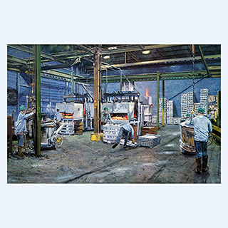 Ofenhalle (Aluminum Melting Furnaces) | Aceco, Milwaukee, USA | 2002 | 120 x 180 cm | Öl/Leinwand