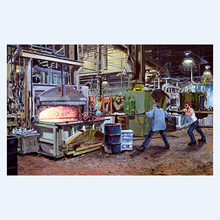 Cleaning the furnace, ACE/CO | Aceco, Milwaukee USA | 2003 | 35 x 55 inch | oil/canvas