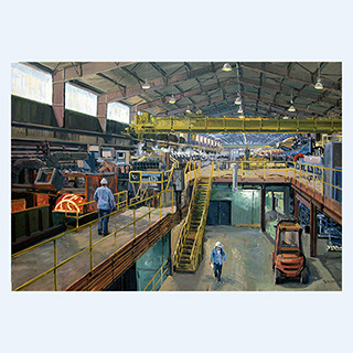Rod Rolling, Charter Steel | Charter Steel, Saukville USA | 2003 | 35 x 51 inch | oil/canvas