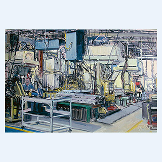 Manufacturing Cell | Kondex Corp., Lomira USA | 04/07/2004 | 16 x 24 inch | oil on cardboard