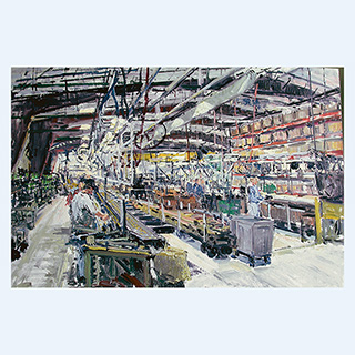 Studie für die Montage-Abteilung | Kondex Corp., Lomira USA | 10.04.2004 | 40 x 60 cm | Öl/Malkarton
