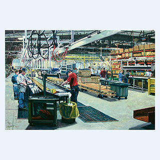 Montage-Abteilung | Kondex Corp., Lomira USA | 2004 | 100 x 150 cm | Öl/Leinwand