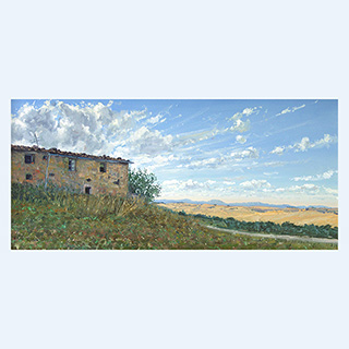 Abandoned Farm in Val d'Orcia | Tuscany | 2004 | 16 x 33 inch | oil/canvas