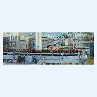 Qualitycontrol | Brasserie Nationale S.A., Luxemburg | 2005 | 39 x 118 inch | oil/canvas