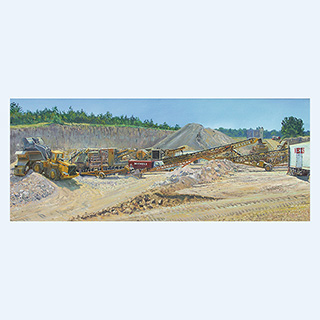 Crushing Plant, Michels Corp. | Michels Brownsville, USA | 2005 | 35 x 71 inch | oil/canvas