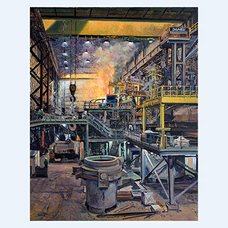 EAF-Shop, Charter Steel | Charter Steel, Cleveland, OHIO, USA | 2007 | 55 x 43 inch | oil/canvas