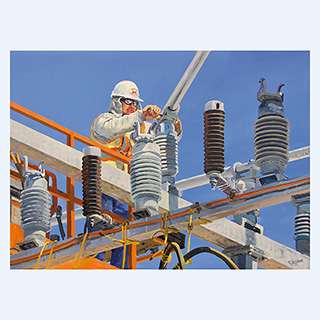 Substation alignment, Michels Corp. | Michels, Brownsville, Wi USA | 2008 | 28 x 37 inch | oil/canvas