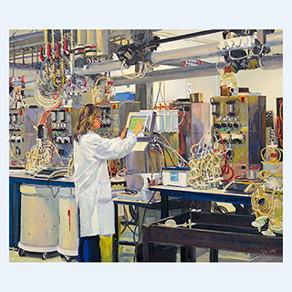 Product Processing Laboratory (Biotech Process Development & Production) | Merck, Corsier-sur-Vevey, Switzerland | 2008 | 43 x 51 inch | oil/canvas