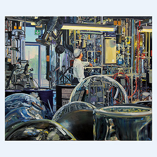 Pilot Plant (Organic Production in Multi-Purpose Plant) | Merck, Darmstadt, Germany | 2009 | 43 x 47 inch | oil/canvas