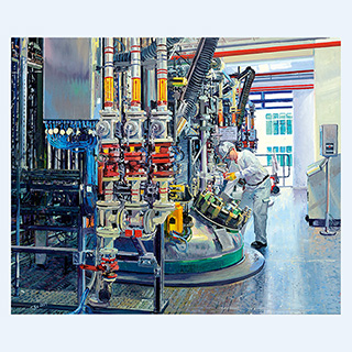 Reaktor für Flüssigkristallproduktion II | Merck, Darmstadt | 2009 | 110 x 120 cm | Öl/Leinwand