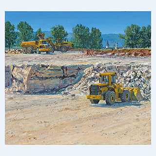 Knauf - Gypsum Quarrying near Markt Nordheim | Markt Nordheim, Germany | 2009 | 43 x 47 inch | oil/canvas