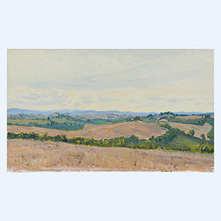 Panorma-View near Luciagnano d'Asso | Tuscany | 09/07/2010 | 12 x 20 inch | oil on cardboard