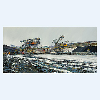 Open Cast Mining Welzow-South | Vattenfall AG | 2011 | 39 x 79 inch | oil/canvas