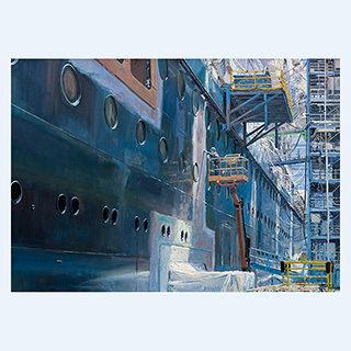 Building Dock II | Meyer-Werft | 2011 | 39 x 55 inch | oil/canvas