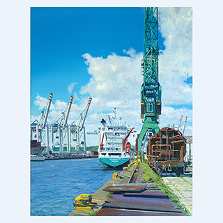 Kaiser Wilhelm Harbour | Hamburg | 2012 | 33 x 26 inch | oil/canvas