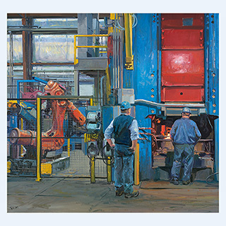 Walker Forge, Triptych, Left Wing | Clintonville, Wi USA | 2013 | 35 x 37 inch | oil/canvas