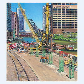 River Point Chicago | Michels, Brownsville, WI USA | 2013 | 45 x 39 inch | oil/canvas