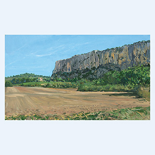 Rock Face near Lioux | Provence, France | 09/26/2013 | 12 x 20 inch | oil on cardboard