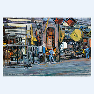 Study #2 | Walker Forge, Clintonville, WI, USA | 02/13/2015 | 16 x 24 inch | oil on cardboard