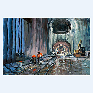 The East Side Access project #1 | New York, NY, USA | 02/17/2015 | 16 x 24 inch | oil on cardboard