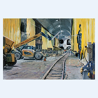 The East Side Access project #2 | New York, NY, USA | 02/18/2015 | 16 x 24 inch | oil on cardboard
