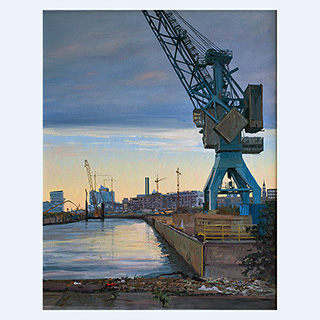 Old crane in the Harbour of Hamburg | Hamburg | 2015 | 28 x 22 inch | oil/canvas