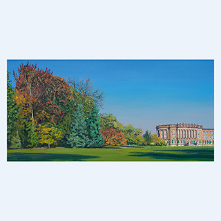 Autumn Mood with Wilhelmshöhe Palace | Kassel, Germany | 2018 | 20 x 39 inch | oil/canvas