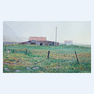 Farmhouse | Iceland | 1990 | 47 x 79 inch | oil/canvas