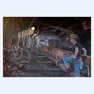 Winning with Cutter Drum | 1982 | 71 x 102 inch | oil/canvas