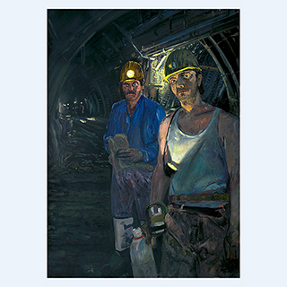 Two Miners | Walsum, Germany | 1993 | 55 x 39 inch | oil/canvas
