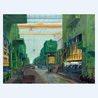 Press Plant | VW, Kassel | 1980 | 53 x 69 inch | oil/canvas