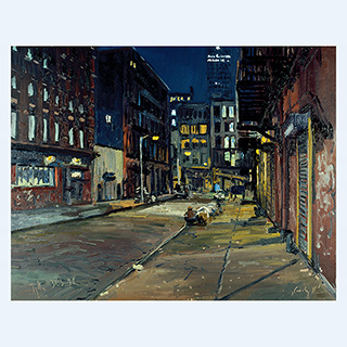 Nachts in der Crosby Street | New York | 31.03.1998 | 40 x 50 cm | Öl/Malkarton