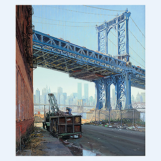 Manhattan-Bridge and Truck | New York | 1998 | 45 x 39 inch | oil/canvas