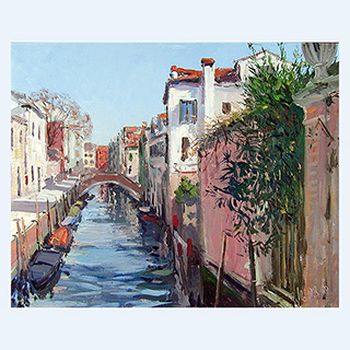 View from Ponte Molin | Venice | 03/17/2000 | 16 x 20 inch | oil on cardboard