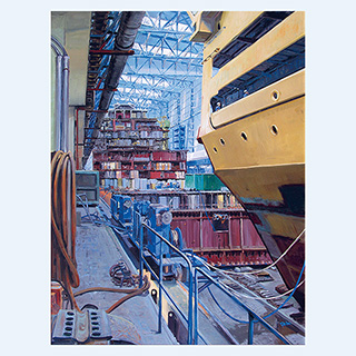 Dorolonda | Meyer Shipyard, Papenburg Germany | 2001 | 79 x 55 inch | oil/canvas