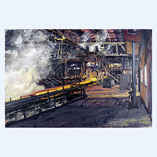 Rolling Mill (Study) | Peine Salzgitter | 01/29/2002 | 16 x 24 inch | oil on cardboard