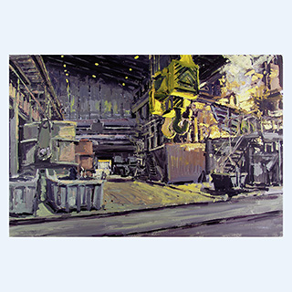 Steelplant Peine | Peine Salzgitter | 01/29/2002 | 16 x 24 inch | oil on cardboard