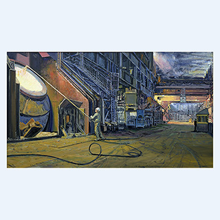 In the Steel Plant | Peine Salzgitter, Germany | 2002 | 31 x 55 inch | oil/canvas