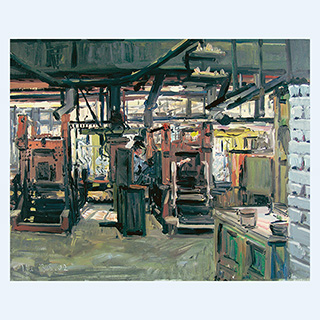 Permanent Mold Machines | ACECO, Milwaukee, USA | 05/13/2002 | 16 x 20 inch | oil on cardboard