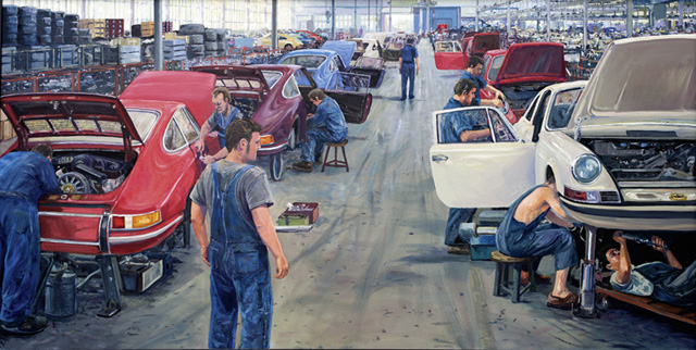2026 | Porsche Produktion 1970 | Zuffenhausen | 110 x 220cm | Öl/Leinwand